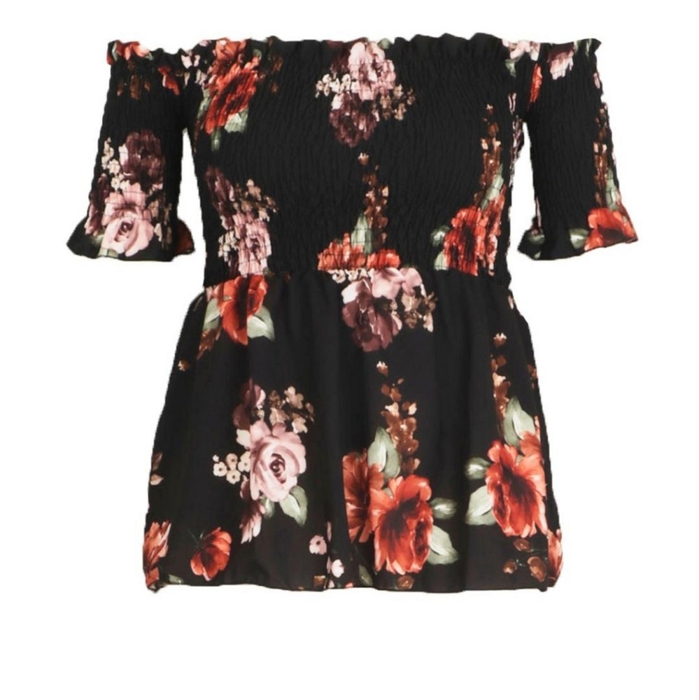Black floral top